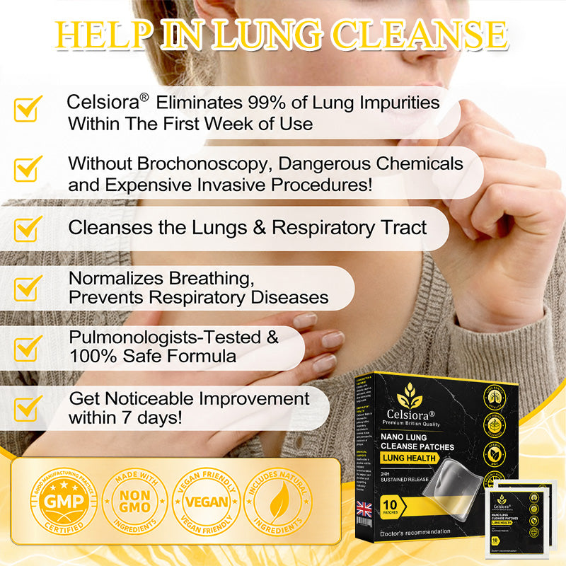😍💖Celsiora® Nano Lung Cleanse Patches (stubborn mucus, COPD, chest tightness, shortness of breath, persistent cough, pneumonia)