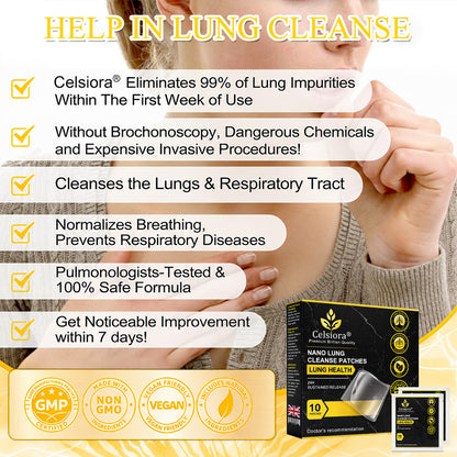 😍💖Celsiora® Nano Lung Cleanse Patches (stubborn mucus, COPD, chest tightness, shortness of breath, persistent cough, pneumonia)