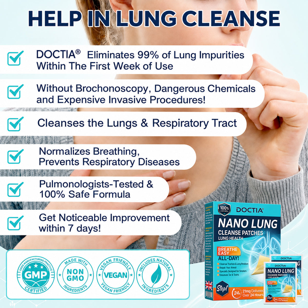 💖❤️DOCTIA® Nano Lung Cleanse Patches (Helps relieve difficulty coughing up phlegm, shortness of breath, excessive mucus and lung infections)