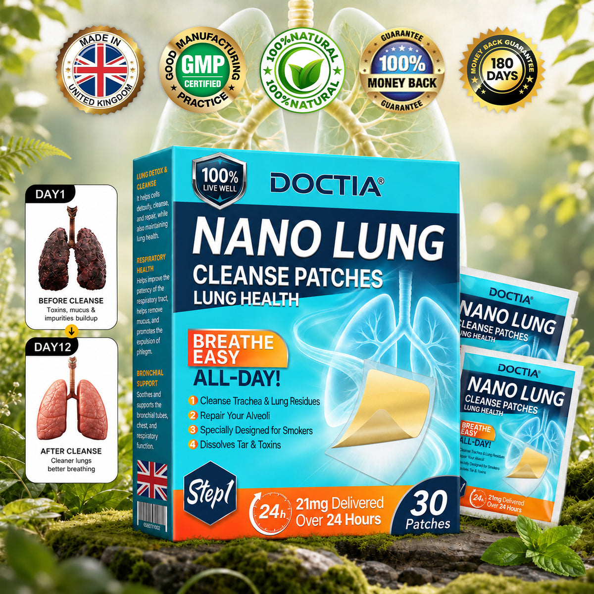 💖❤️DOCTIA® Nano Lung Cleanse Patches (Helps relieve difficulty coughing up phlegm, shortness of breath, excessive mucus and lung infections)
